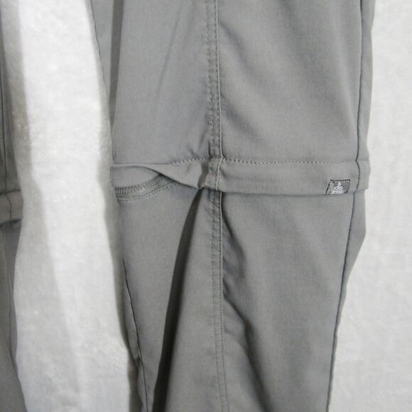 Prana Pants Womens 12 Gray Convertible Hiking Outdoor Zip Off Cargo Lightweight - Picture 2 of 13